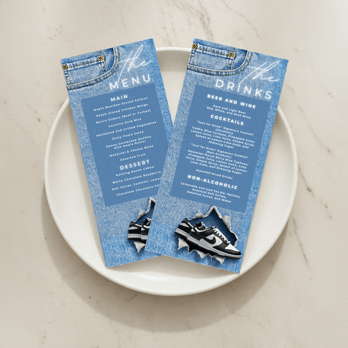 Dunks Template Denim Sneaker Ball Party Bundle | Editable Canva Templates ...